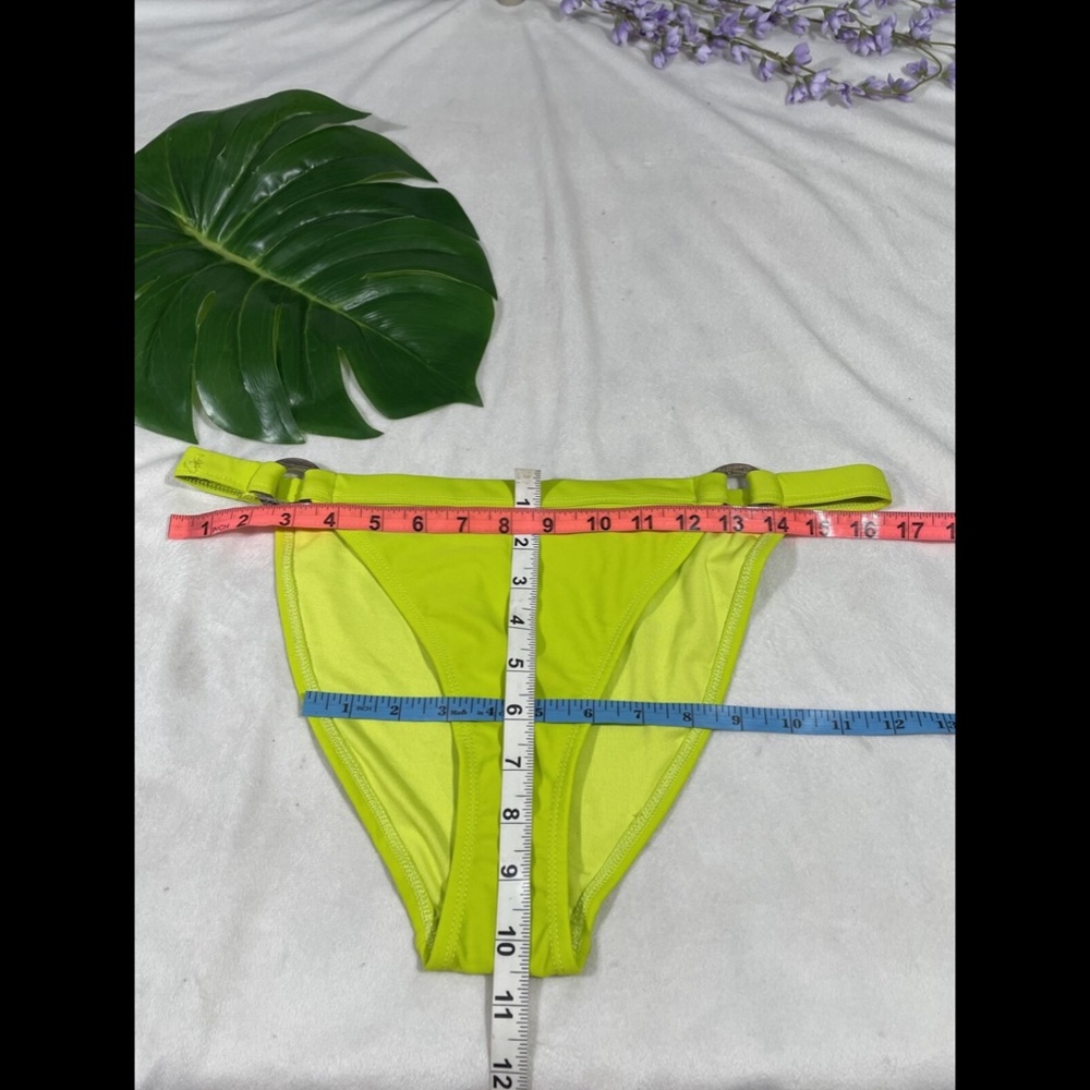 NWT $26 Topshop Ring High Leg Bikini Bottoms in Lime Green [SZ 10 US } - Picture 5 of 12